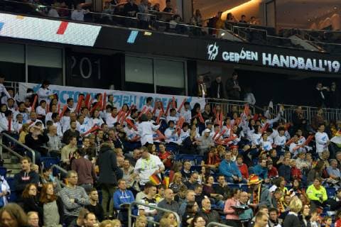 Handball Mens World Championship 2019 in Germany and Denmark Opening match Germany Korea Korea fans of the team of Korea before the match 10 01 19 Copyright: xMichaelxHundtx xMatthiasxKochx