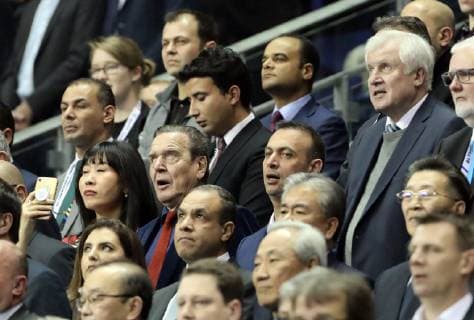 Former Chancellor Gerhard Schröder with his wife Bob Hanning Horst Seehofer at the Opening Ceremony Sports Handball World Championships Mens World Championship 2018 2019 10 01 2019 DHB GER Germany vs Korea