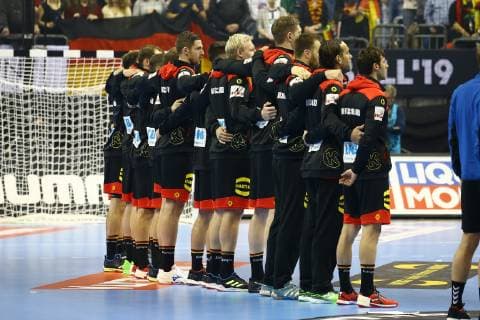 Handball Men World Championship 2019 in Germany and Denmark Opening match Germany Korea the German national team playing the national anthem 10 01 19 Copyright: xMichaelxHundtx xMatthiasxKochx