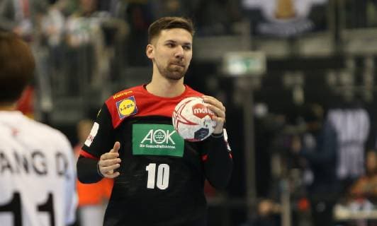 Fabian Wiede Germany at the opening match Korea vs. Germany of the mens Handball World Championship 2019 on 10 01 2019 in the Mercedes Benz Arena in Berlin Handball World Championship 2019 Group A Korea vs Germany