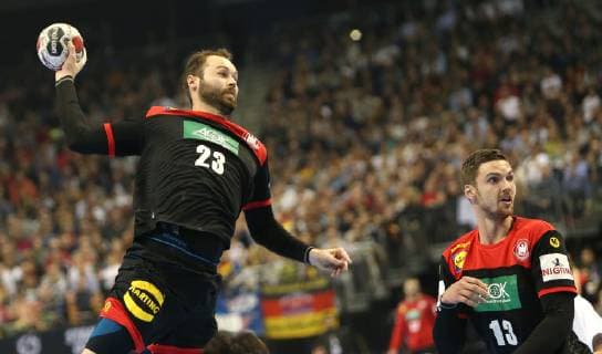 Steffen Faeth Germany throws from the jump at the opening match Korea vs. Germany of the mens handball world championship 2019 on 10 01 2019 in the Mercedes Benz Arena in Berlin Handball world championship 2019 Group A Korea vs Germany