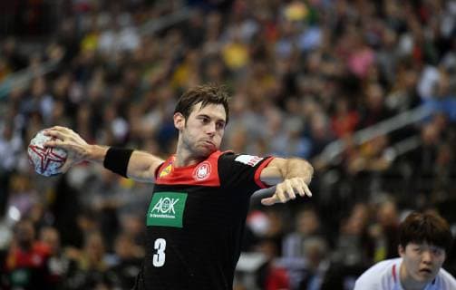 Uwe Gensheimer Germany at the litter Korea Germany Korea Germany IHF Handball World Championship 2019 Hanball World Championship 2019 Men Men Men Men Handball Germany Germany preliminary round Group A group A Berlin 10 1 2019