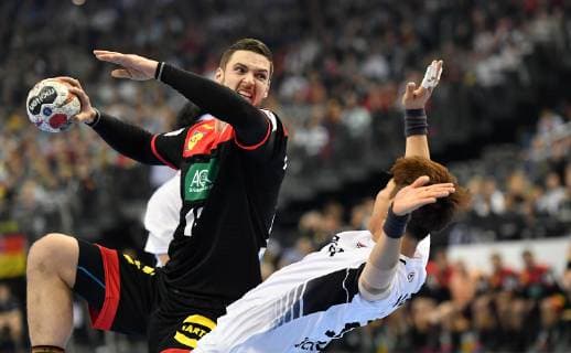 Hendrik Pekeler Germany right litter Jaewan Jeong Korea Korea Germany Korea IHF Handball World Championship 2019 Hanball World Championship 2019 Men Men Men Men Handball Germany Germany Preliminary Round Group A group A Berlin 10 1 2019
