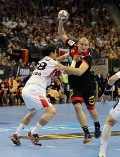 Ku Changeun Paul Drux action game scene duel sport handball world championship world championship men season 2018 2019 10 01 2019 DHB GER Germany vs Korea