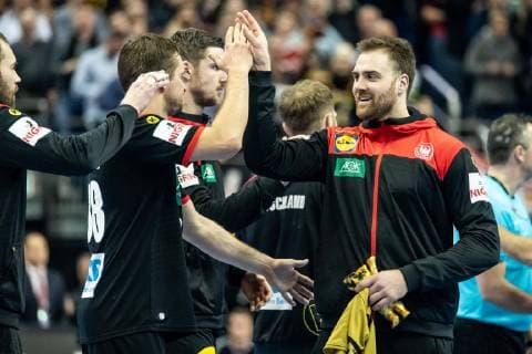 Germany vs. Korea Handball World Championship 2019 10 01 2019 Goalkeeper Andreas Wolff GER 33 after the election for Man of the match at the match between Germany and Korea at the Handball World Championship in Berlin on 10 01 2019 Berlin BER Germany Mercedes Benz Arena