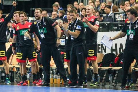 Germany Berlin Mercedes Benz Arena IHF Mens Handball World Championship Germany Oliver Roggisch Coach Christian Prokop GER Korea KOR
