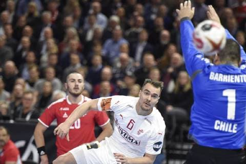 Denmark vs Chile World Cup Group C Handball match at Royal Arena in Copenhagen Denmark Thursday january 10th 2019 Copenhagen Danmark Denmark, detectedSourceLanguage  Copyright: LiselottexSabroex COP101 spdk20190110-202724-L