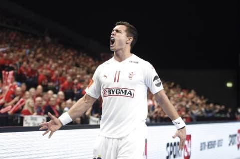 Denmarks Rasmus Lauge Denmark vs Chile World Cup Group C Handball match at Royal Arena in Copenhagen Denmark Thursday january 10th 2019 Copenhagen Danmark Denmark, detectedSourceLanguage  Copyright: LiselottexSabroex COP101 spdk20190110-202833-L