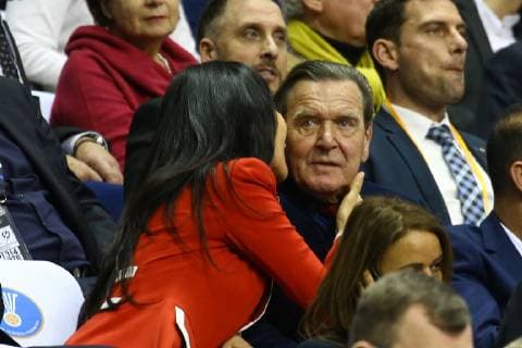 Handball Men World Championship 2019 in Germany and Denmark Opening match Germany Korea Former Chancellor Gerhard Schröder re with his Korean wife Kim So yeon li 10 01 19 Copyright: xMichaelxHundtx xMatthiasxKochx