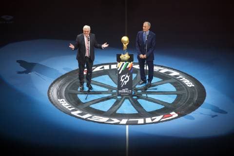 Handball Berlin 10 01 2019 World Championships 2019 Mens World Championships Group A Germany GER Korea KOR Frank Walter Steinmeier Federal President opens World Championships Hassan Moustafa IHF president
