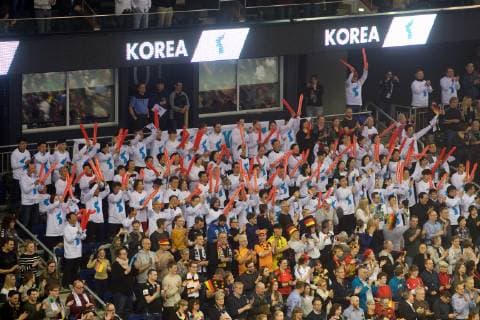 Handball Berlin 10 01 2019 World Championship 2019 Mens World Championship Group A Germany GER Korea KOR Fans of team Korea
