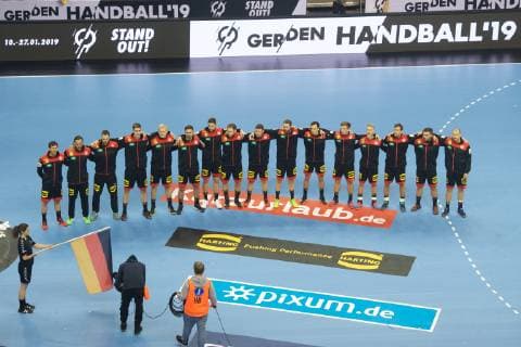Handball Berlin 10 01 2019 World Championship 2019 Mens World Championship Group A Germany GER Korea KOR Team Germany vlnr Uwe Gensheimer Germany No 03 Silvio Heinevetter Germany TW No 12 Andreas Wolff Germany TW No 33 Finn Lemke Germany No 06 Patrick Wiencek Germany No 07 Fabian Wiede Germany No 10 Hendrik Pekeler Germany No 13 Steffen Weinhold Germany No 17 Martin Strobel Germany No 19 Steffen Fäth Germany No 23 Faeth Fath Patrick Groetzki Germany No 24 Franz Semper Germany No 32 Matthias Musche Germany No 37 Fabian Böhm Germany No 38 Bohm Boehm Boehm Jannik Kohlbacher Germany No 48 Paul Drux Germany No 95