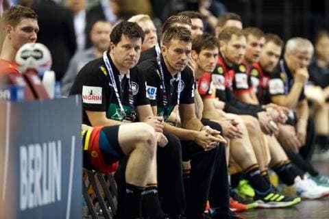 Handball Berlin 10 01 2019 World Championships 2019 Mens World Championships Group A Germany GER Korea KOR Alexander Haase Germany Co Coach Assistant Coach Christian Prokop Germany Trainer re