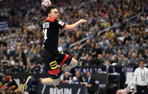 Patrick Groetzki Germany at litter Korea Germany Korea Germany IHF Handball World Championship 2019 Hanball World Championship 2019 Men Men Men Men Handball Germany Germany preliminary round Group A group A Berlin 10 1 2019