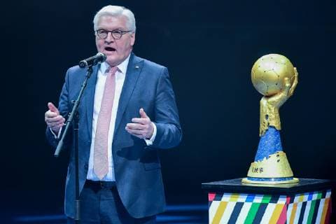 Germany Berlin Mercedes Benz Arena IHF Mens Handball World Championships Germany GER Korea KOR Opening Speech Frank Walter Steinmeier President of the Federal Republic of Germany