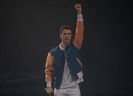 Handball WM Korea Germany on 10 01 2019 in the Mercedes Benz Arena in Berlin Dominik Klein sings the official WM song xMNx