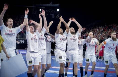 The danish team after the men s IHF Handball World Championship match in Group C between Denmark Chile in Copenhagen Denmark on Thursday Jan 10 2019 Copenhagen Denmark, detectedSourceLanguage  Copyright: Scanpix LiselottexSabroex COP101 spdk20190110-215722-L