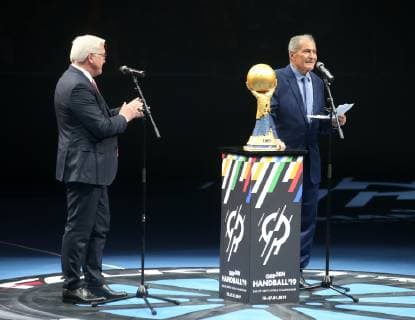 GER Handball WM 2019 Germany vs Korea 10 01 2019 Mercedes Benz Arena Berlin GER Handball WM 2019 Germany vs Korea in picture Opening BP Frank Walter Steinmeier nordphotox xEngler nph00076