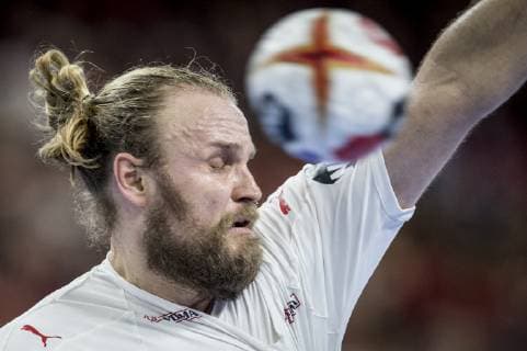 Henrik Moellgaard of Denmark during the men s IHF Handball World Championship Group C match against Chile in Copenhagen Denmark on Thursday Jan 10 2019 Copenhagen Denmark, detectedSourceLanguage  Copyright: RitzauxScanpix MadsxClausxRasmussenx Cop101 spdk20190110-220559-L