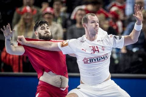 Simon Hald Jensen of Denmark during the men s IHF Handball World Championship Group C match against Chile in Copenhagen Denmark on Thursday Jan 10 2019 Copenhagen Denmark, detectedSourceLanguage  Copyright: RitzauxScanpix MadsxClausxRasmussenx Cop101 spdk20190110-220703-L