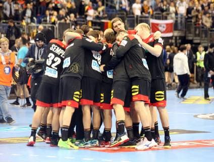 GER Handball WM 2019 Germany vs Korea 10 01 2019 Mercedes Benz Arena Berlin GER Handball WM 2019 Germany vs Korea in the picture German Players Circle nordphotox xEngler nph00076