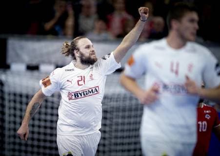 Henrik Moellgaard of Denmark during the men s IHF Handball World Championship match in Group C between Denmark Chile in Copenhagen Denmark on Thursday Jan 10 2019 Copenhagen Denmark, detectedSourceLanguage  Copyright: Scanpix LiselottexSabroex COP101 spdk20190110-223301-L