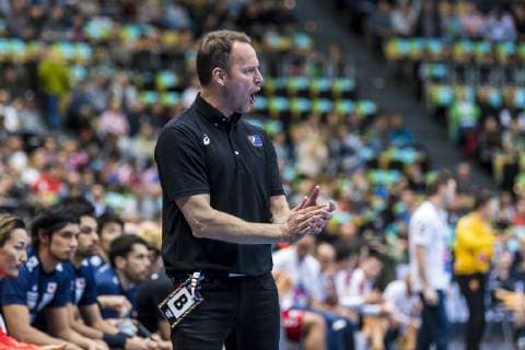Munich Germany 11 January 2019 World Cup 2019 Men Group B Japan vs Macedonia Coach Dagur Sigurdsson Japan Munich Olympic Hall Bayern Germany