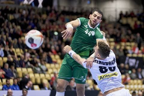 Alsalem Mahdi (44) of Saudi Arabia during the men s IHF Handball World Championship WM Weltmeisterschaft Group C match 8 between Saudi Arabia and Austria in Herning Denmark on Friday Jan 11 2019 Herning Denmark, Denmark 