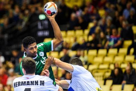 190111 Abdulaziz Khayri of Saudi Arabia during the 2019 IHF World Championship match between Saudi Arabia and Austria on January 11 2019 in Herning Photo Jon Olav Nesvold BILDBYR u0081N kod JE 160393, detectedSourceLanguage  Copyright: JONxOLAVxNESVOLD BB190111JE053