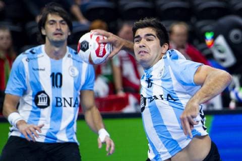 190111 Pablo Ariel Simonet of Argentina during the IHF World Handball Championship match between Argentina and Hungary on January 11 2019 in Köpenhamn Photo Ludvig Thunman BILDBYR u0081N kod LT 35573, detectedSourceLanguage  Copyright: LUDVIGxTHUNMAN BB190111LT002