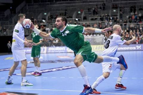 Handball WM, Saudi-Arabien - Österreich Alsalem Mahdi (44) of Saudi Arabia during the men s IHF Handball World Championship WM Weltmeisterschaft Group C match 8 between Saudi Arabia and Austria in Herning Denmark on Friday Jan 11 2019 Herning Denmark, Denmark 