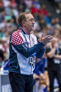 Munich Germany 11 January 2019 World Cup 2019 men group B Iceland vs Croatia coach Lino Cervar Croatia gesture gesture gesticulated Munich Olympic Hall Bavaria Germany