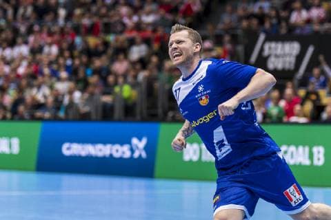 Munich Germany 11 January 2019 World Cup 2019 Men Group B Island vs Croatia Arnor Gunnarsson Island Jubel Freude Emotion Munich Olympiahalle Bayern Germany