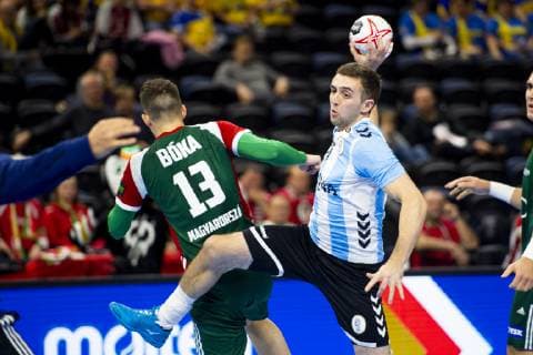 190111 Manuel Crivelli of Argentina during the IHF World Handball Championship match between Argentina and Hungary on January 11 2019 in Köpenhamn Photo Ludvig Thunman BILDBYR u0081N kod LT 35573, detectedSourceLanguage  Copyright: LUDVIGxTHUNMAN BB190111LT012