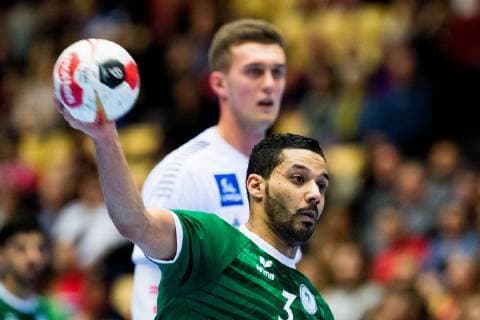 190111 Abdullah Alabbas of Saudi Arabia during the 2019 IHF World Championship match between Saudi Arabia and Austria on January 11 2019 in Herning Photo Jon Olav Nesvold BILDBYR u0081N kod JE 160393, detectedSourceLanguage  Copyright: JONxOLAVxNESVOLD BB190111JE056