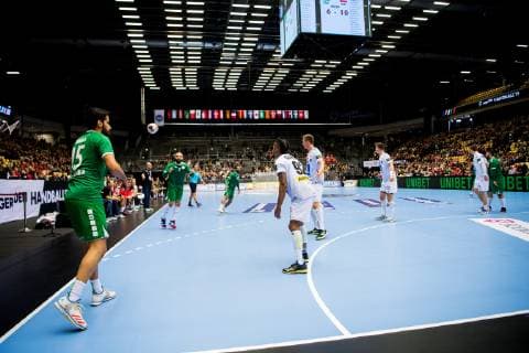 190111 General view during the 2019 IHF World Championship match between Saudi Arabia and Austria on January 11 2019 in Herning Photo Jon Olav Nesvold BILDBYR u0081N kod JE 160393, detectedSourceLanguage  Copyright: JONxOLAVxNESVOLD BB190111JE061