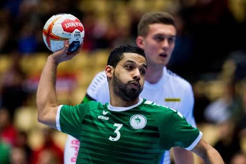 190111 Abdullah Alabbas of Saudi Arabia during the 2019 IHF World Championship match between Saudi Arabia and Austria on January 11 2019 in Herning Photo Jon Olav Nesvold BILDBYR u0081N kod JE 160393, detectedSourceLanguage  Copyright: JONxOLAVxNESVOLD BB190111JE071