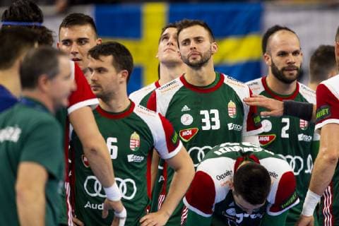 190111 Gabor Ancsin of Hungary looks dejected after the IHF World Handball Championship match between Argentina and Hungary on January 11 2019 in Köpenhamn Photo Ludvig Thunman BILDBYR u0081N kod LT 35573, detectedSourceLanguage  Copyright: LUDVIGxTHUNMAN BB190111LT014