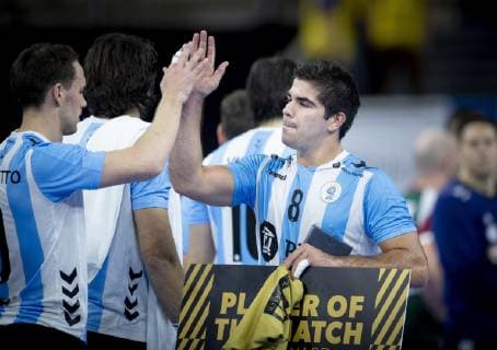 Player of the match Pablo Ariel Simonet of Argentina after the men s IHF Handball World Championship match in Group D between Argentina Hungary in Copenhagen Denmark on Friday Jan 11 2019 Copenhagen Denmark, detectedSourceLanguage  Copyright: Scanpix LiselottexSabroex COP101 spdk20190111-193754-L