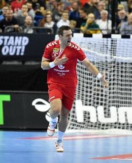 Miljan Pusica Serbia celebrates goal Serbia Russia Serbia Russia Federation IHF Handball World Championship 2019 Hanball World Championship 2019 Men Men Men Men Handball Germany Germany Preliminary round Group A group A Berlin 11 1 2019