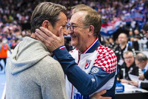 Munich Germany 11 January 2019 World Cup 2019 Men Group B Iceland vs Croatia v li Niko Kovac FC Bayern Munich Coach Lino Cervar Croatia Munich Olympic Hall Bayern Germany