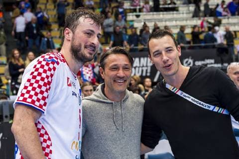 Munich Germany 11 January 2019 World Cup 2019 Men Group B Iceland vs Croatia v li Domagoj Duvnjak Croatia THW Kiel Niko Kovac Bayern Munich Dominik Klein Muenchen Olympiahalle Bayern Germany