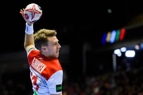 190111 Kristian Bj¿rnsen of Norway during the 2019 IHF World Championship match between Tunisia and Norway on January 11 2019 in Herning Photo Jon Olav Nesvold BILDBYR u0081N kod JE 160394, detectedSourceLanguage  Copyright: JONxOLAVxNESVOLD BB190111JE109