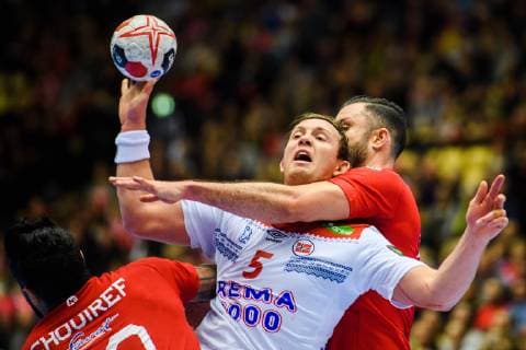 190111 Sander Sagosen of Norwayduring the 2019 IHF World Championship match between Tunisia and Norway on January 11 2019 in Herning Photo Jon Olav Nesvold BILDBYR u0081N kod JE 160394, detectedSourceLanguage  Copyright: JONxOLAVxNESVOLD BB190111JE112