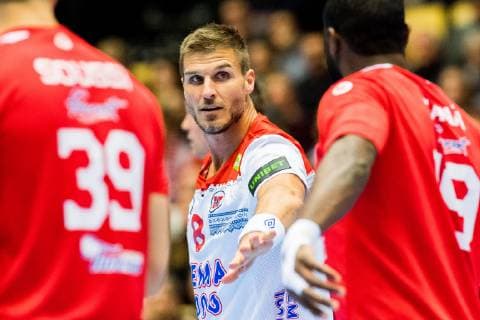 190111 Bjarte Myrhol of Norway during the 2019 IHF World Championship match between Tunisia and Norway on January 11 2019 in Herning Photo Jon Olav Nesvold BILDBYR N code JE 160394, detectedSourceLanguage  Copyright: JONxOLAVxNESVOLD BB190111JE137