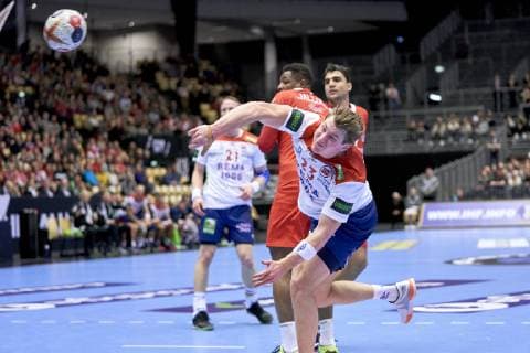 Handball WM, Tunesien - Norwegen Goran Johannessen (23) of Norway during the men s IHF Handball World Championship WM Weltmeisterschaft Group C match 8 between Tunisia and Norway in Herning Denmark on Friday Jan 11 2019 Herning Denmark, Denmark 