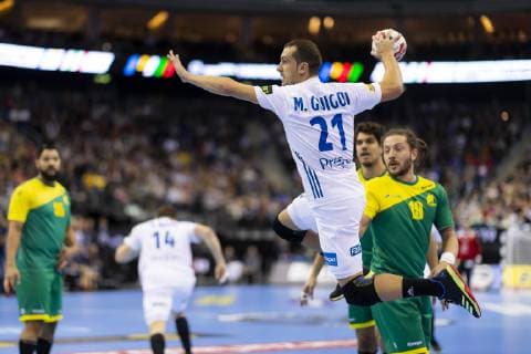Michael Guigou No 21 France Brazil vs France Preliminary Round Handball IHF Handball World Championship 11 01 19 Berlin Berlin Germany Mercedes Benz Arena Copyright: xAgentur54Gradx xFelixxKoenigx