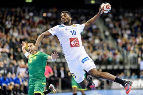 Germany vs Korea Handball World Championship 2019 10 01 2019 Dika Mem FRA 10 with a goal throw at the match between Brazil and France at the Handball World Championship in Berlin on 11 01 2019 Berlin BER Germany Mercedes Benz Arena