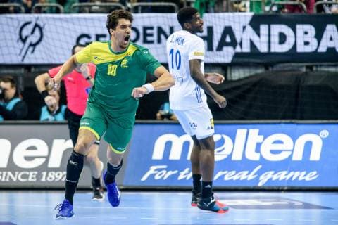 Germany vs Korea Handball World Championship 2019 10 01 2019 Jose Toledo BRA 10 at the match between Brazil and France at the Handball World Championship in Berlin on 11 01 2019 Berlin BER Germany Mercedes Benz Arena