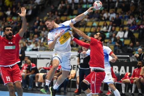Alex DOVICHEBAEVA DUJSHEBAEV ESP action duel litter preliminary round group B Bahrain BRN Spain ESP on 11 01 2019 in Munich Germany Olympic Hall Handball World Championship 2019 from 10 01 27 01 2019 in Germany and Denmark